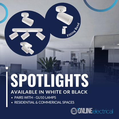 R344 Coastline 3Light White GU10 Surface Mount Spotlight