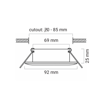 Downlighter R220 White Square 92MM
