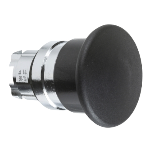 Harmony XB4. Mushroom push button head Ø40. metal. black. Ø22. spring return