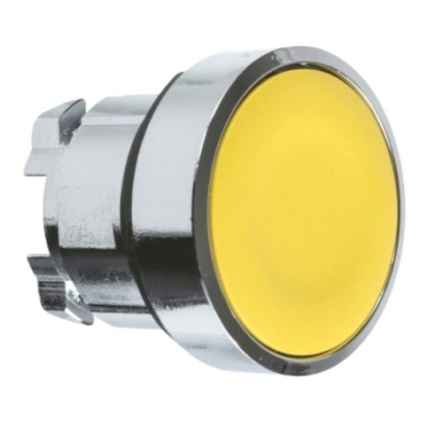 Head for non illuminated push button. Harmony XB4. yellow flush pushbutton Ø22 mm push unmarked
