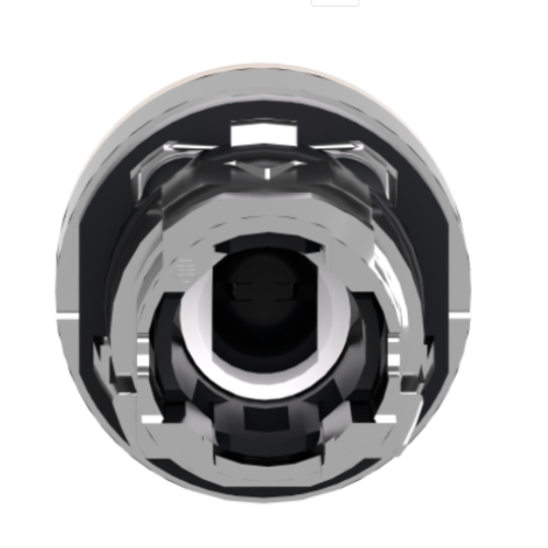 Harmony XB4. Illuminated push button head. metal. flush. orange. Ø22. spring return. plain lens integral LED
